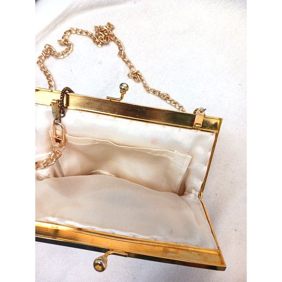 Victorian Glass BEADED Iridescent Bead 14K Plated Evening ART DECO NOUVEAU Purse - Picture 15 of 16